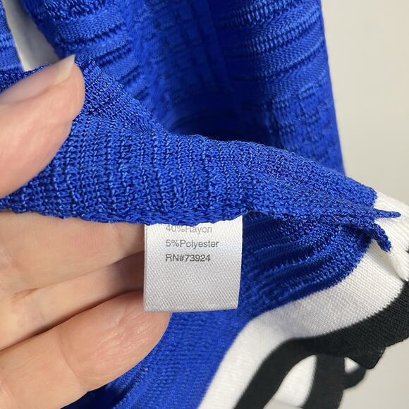 Ming Wang Jacket & Tank Top Twin Set Size XL Cobalt Blue Textured Career Office - Picture 12 of 13